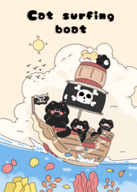 cat surfing boat