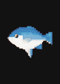 Fish Pixel Art Theme  BW 02
