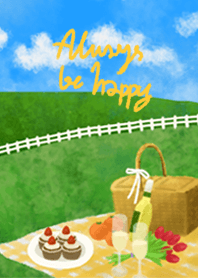 always be happy : picnic in the field :)