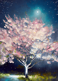 Beautiful night cherry blossoms#18