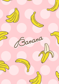 Banana - pink heart dot-