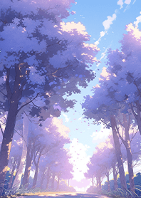 Purple Cherry Blossom Path