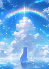 瞭望無邊之際彩虹的貓❤️