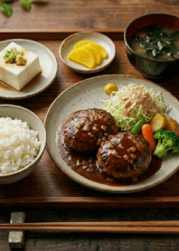 Hamburg steak set menu-I LO...