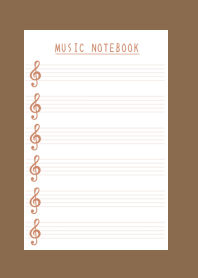 BROWN COLOR MUSICAL NOTES
