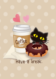 Cafe & black cat