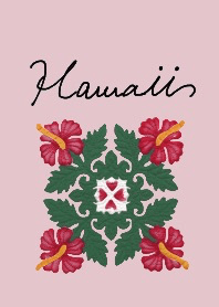 Hawaiian quilt Pink