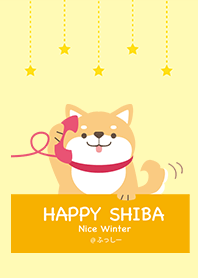 HAPPY SHIBA Nice Winter-yellow- @Fusshi