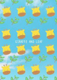GIRAFFE AND LEAF Theme/the blue sky