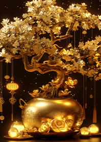 Golden Money Tree of Wealth