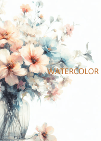WATERCOLOR-PINK BLUE FLOWER 7