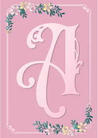 Floral And Ornament Letter "A" (Pink)