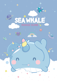 Whale Unicorn Candy Cotton Blue