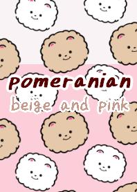 pomeranian dog theme10 pink beige