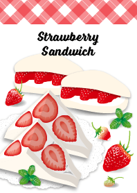Strawberry sandwich & gingham check