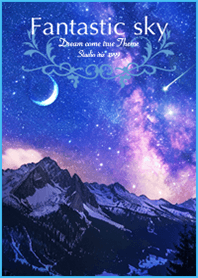 Fantastic sky Starry sky and mountains#