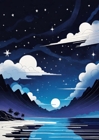 Night starry sky with nebula 22bB15