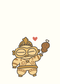 The cheerful goggle-eyed clay figurine