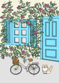 Greece Series1-cat and blue house