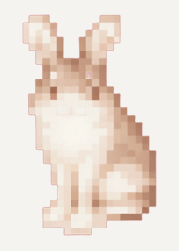 Rabbit Pixel Art Theme  Brown 03