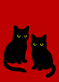 Black Cat Holiday6 on red & beige