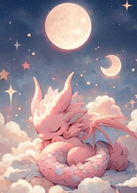 밤에 푹 자세요 ❤ 핑크빛 아기 용