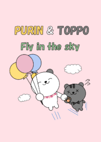 白猫プリンと縞猫トッポ (balloon)
