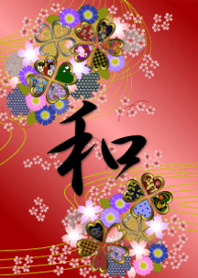 Japanese pattern flowers on the water