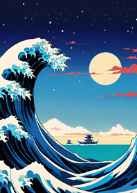 Mountain, Sea, and Moonlit Night B3A064