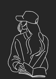 lonely girl read a book - black.
