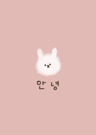 Fluffy rabbit. pink beige.