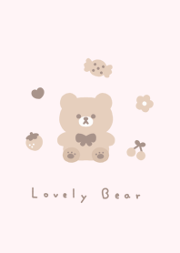 Bear and items/dull pink