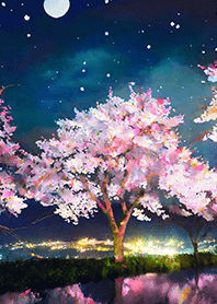 美しい夜桜の着せかえ#2494