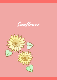 Pretty Sunflower on red