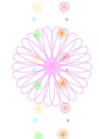 お花とリボンレース-カラフル-