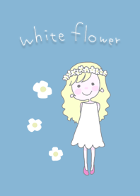 white flower and girl