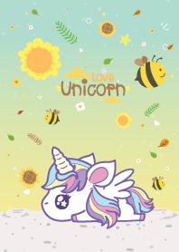 Unicorn Sunflower Bee Cute Pretty