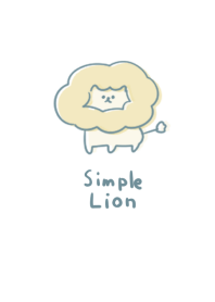 simple lion white blue.