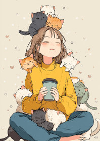 Cat Magnet Girl's Happy Days X