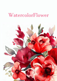 Watercolor Red Flower-hisatoto 75