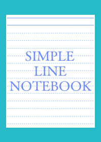 SIMPLE BLUE LINE NOTEBOOKj-TURQUOISEBLUE