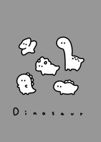 ไดโนเสาร์น่ารัก。gray black