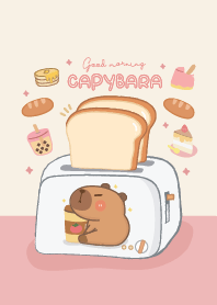 Capybara cute : morning (pink)