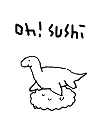 Oh! SUSHI dinosaur grey white P