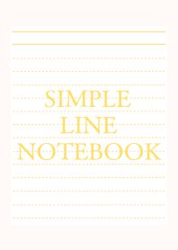 SIMPLE YELLOW LINE NOTEBOOK-CREAM PINK