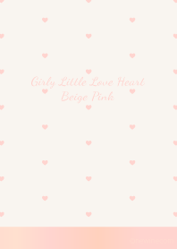 Girly Little Love Heart Beige Pink