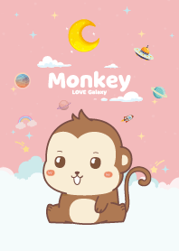 ลิงน้อย ก้อนเมฆน่ารัก สีชมพู
