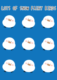 LOTS OF SNOW FAIRY BIRDS/BLUE/WHITE