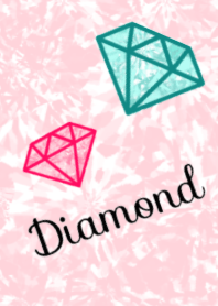 Pink and light blue diamond