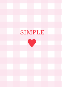 SIMPLE HEART / check cherryred
